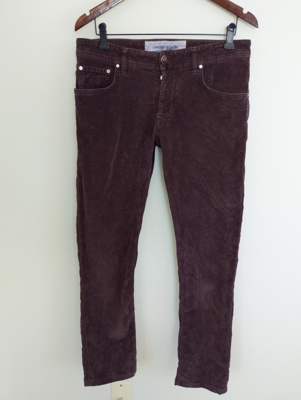 JACOB COHEN J622 Slim Corduroy Pants Mens Size 32 Brown Italian Luxury Jeans